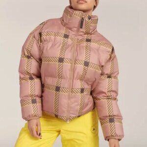 Stella McCartney x Adidas Puffer Jacket Women’s Medium NWT | Plaid Cropped Coat